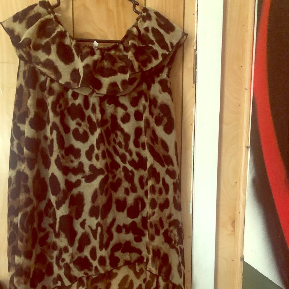 Long leapard beautiful dress